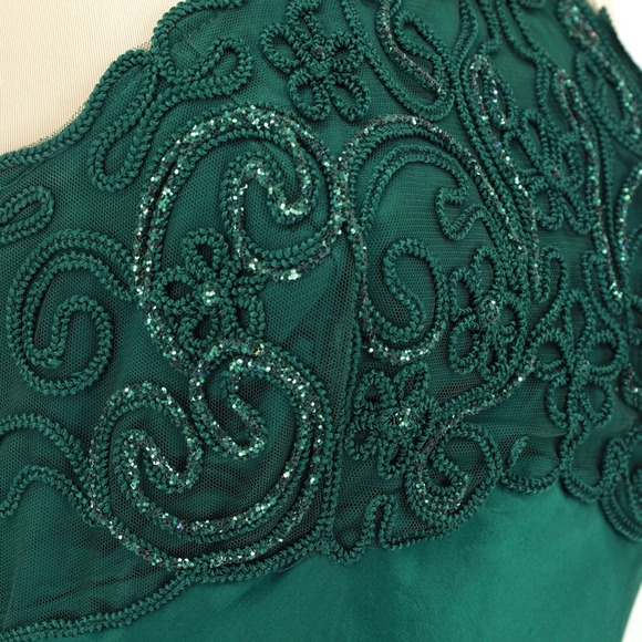 Kiki USA Y2K Satin‎ Emerald Green Dress Tie-Back Whimsical Fairy Size Medium - Picture 7 of 10